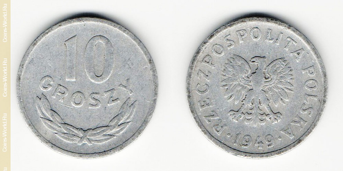 10 pennies 1949 Poland