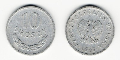 10 грошей 1949 года