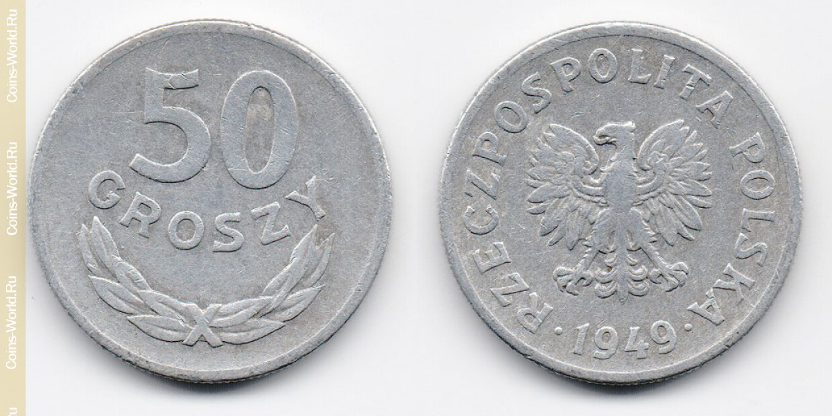 50 groszy 1949, Polónia