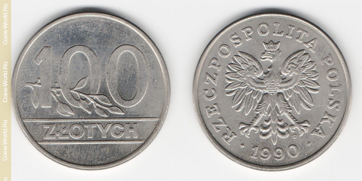 100 zlotych 1990, Polonia