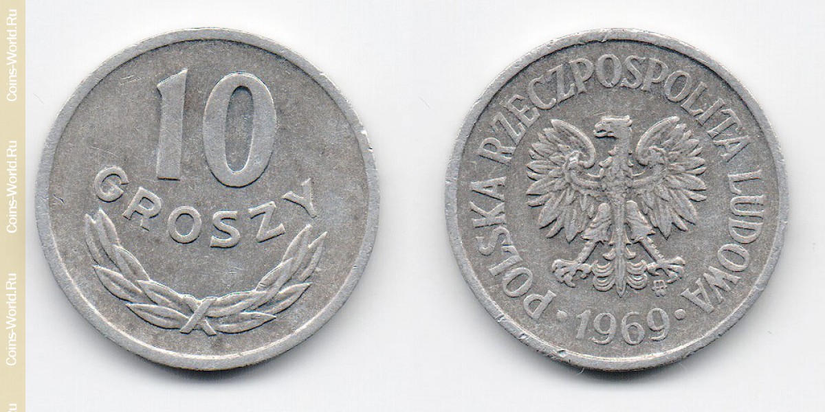 10 groszy 1969, Polónia