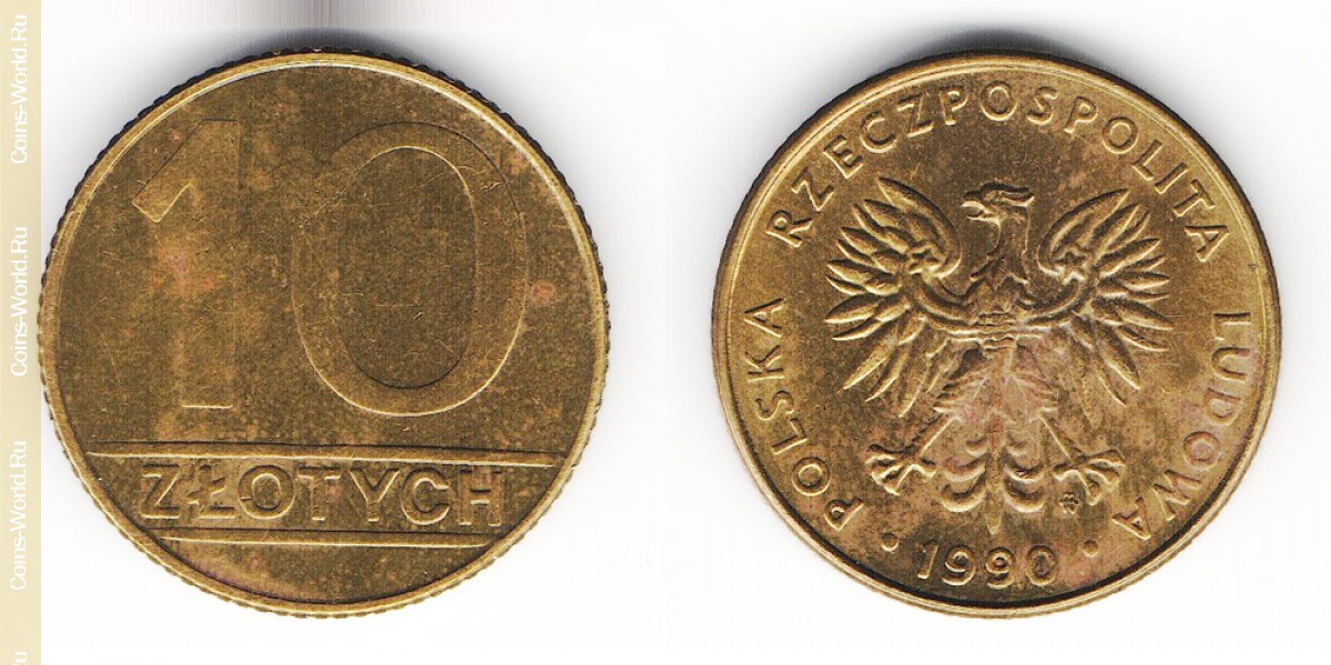 10 zlotych 1990, Polonia