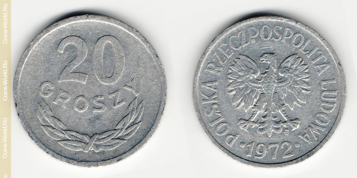 20 грошей 1972 года Польша