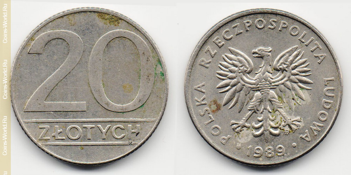 20 zlotych 1989, Polonia