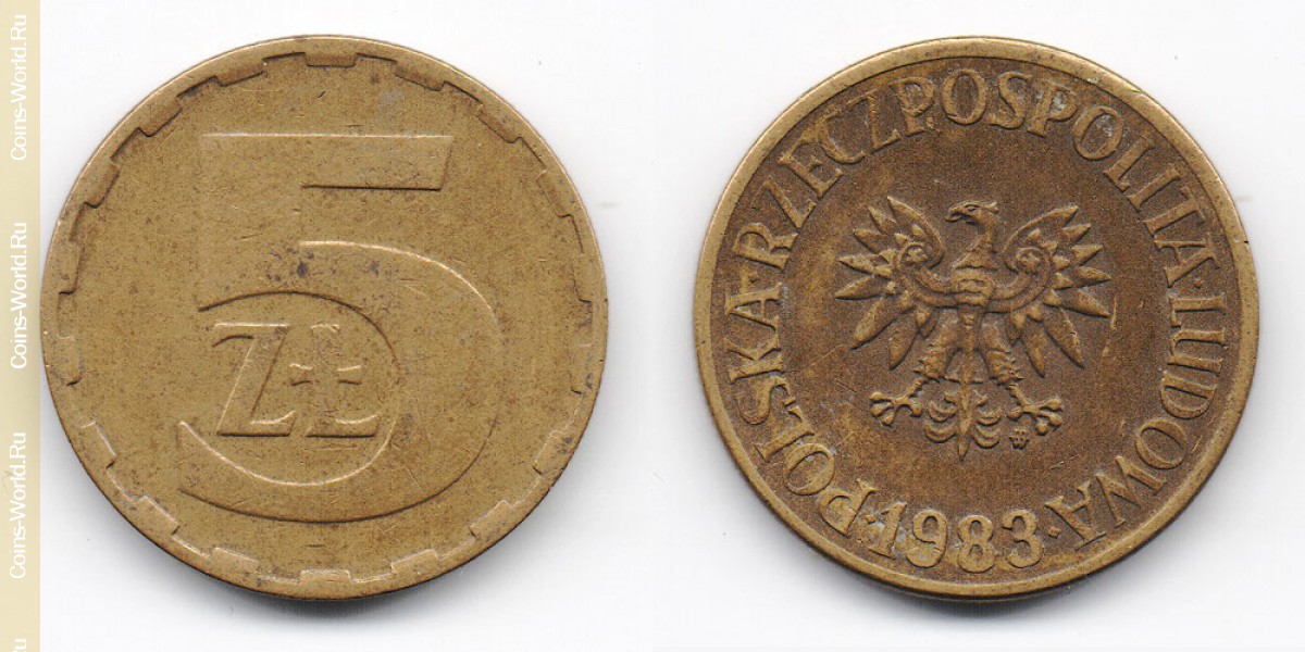 5 zlotych 1983, Polónia