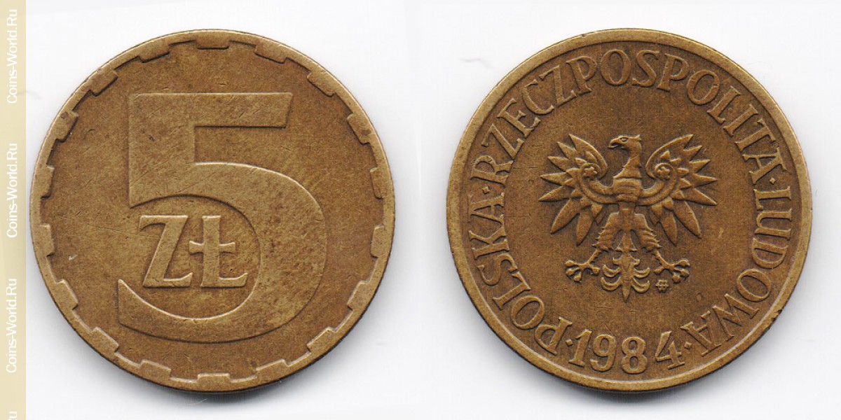 5 zlotych 1984, Polonia