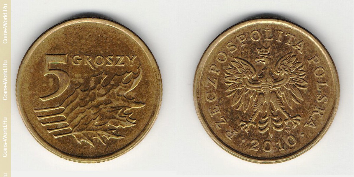5 грошей 2010 года  Польша