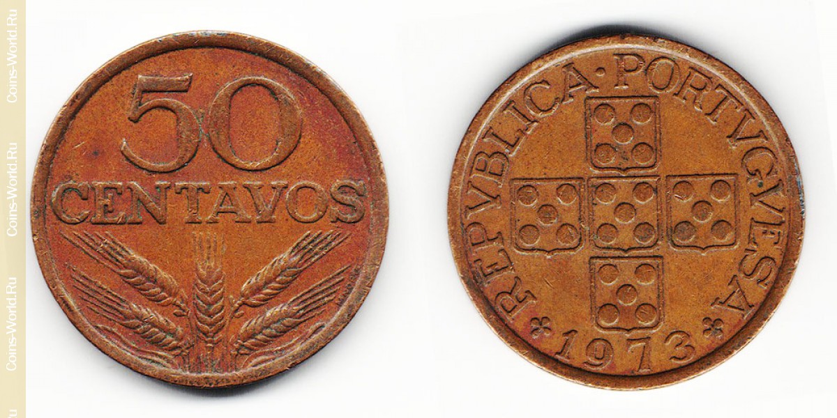 50 сентаво 1973 года Португалия