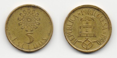 5 escudos 1990