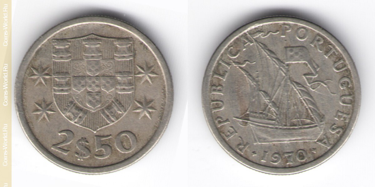 2.5 Escudos 1970 Portugal