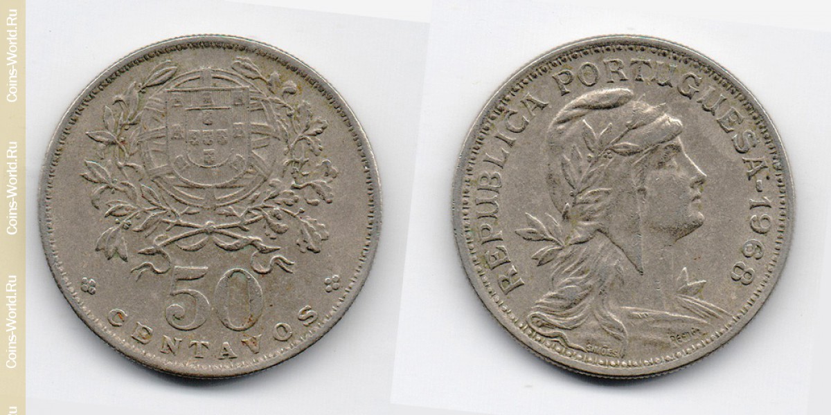 50 centavos 1968 Portugal