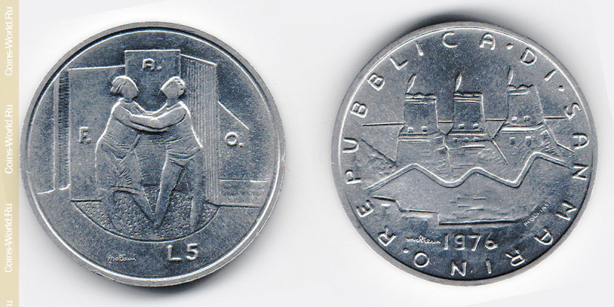 5 lire 1976 San Marino