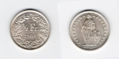 1/2 franc 1964