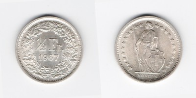 1/2 франка 1967 года