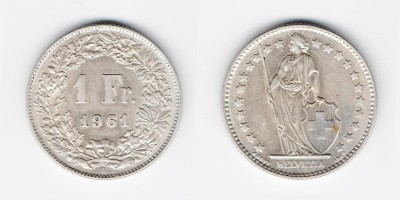 1 франк 1961 года