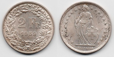 2 франка 1959 года