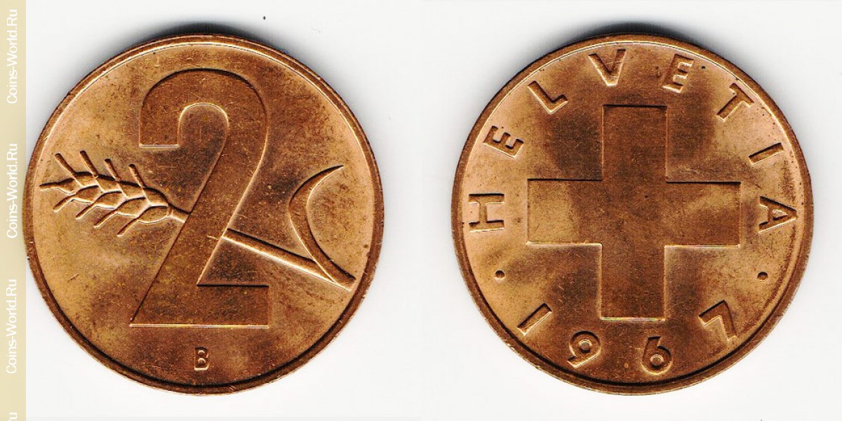 2 céntimos 1967, Suiza