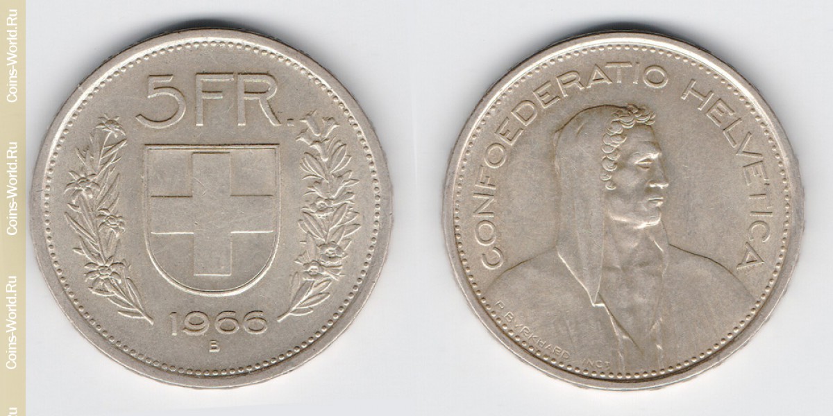 5 francos 1966 Suíça