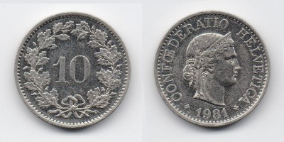 10 céntimos 1981