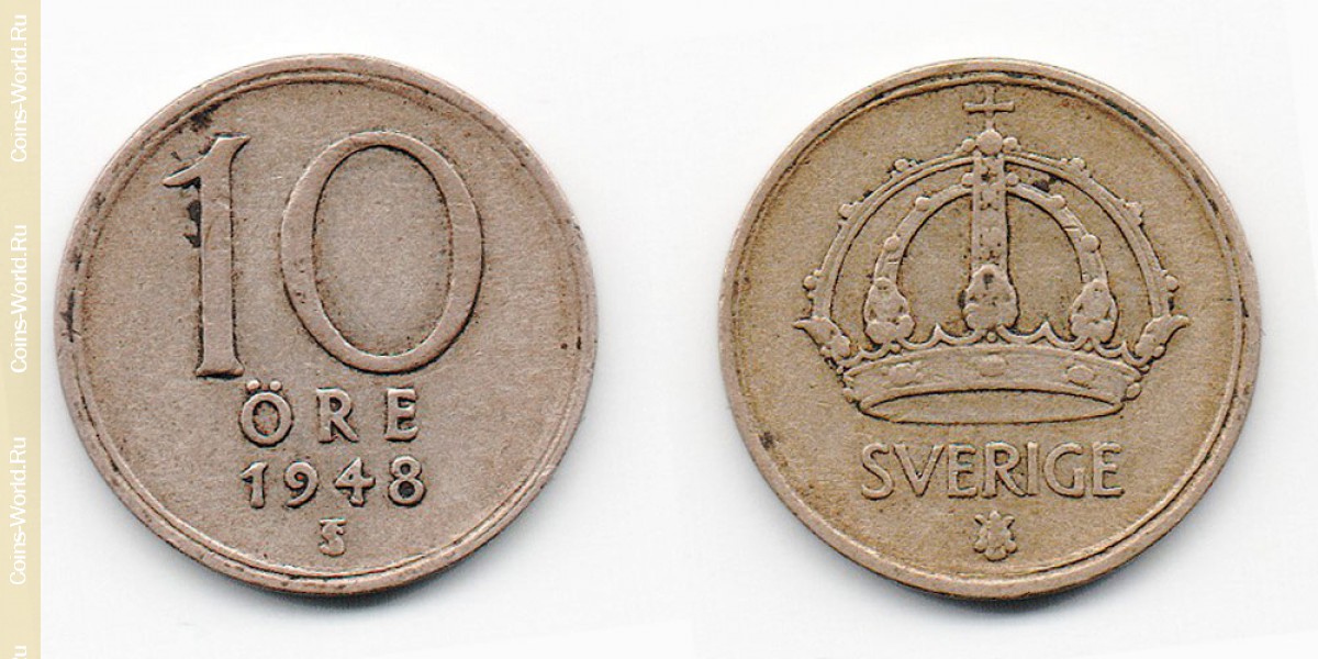10 öre 1948 Sweden
