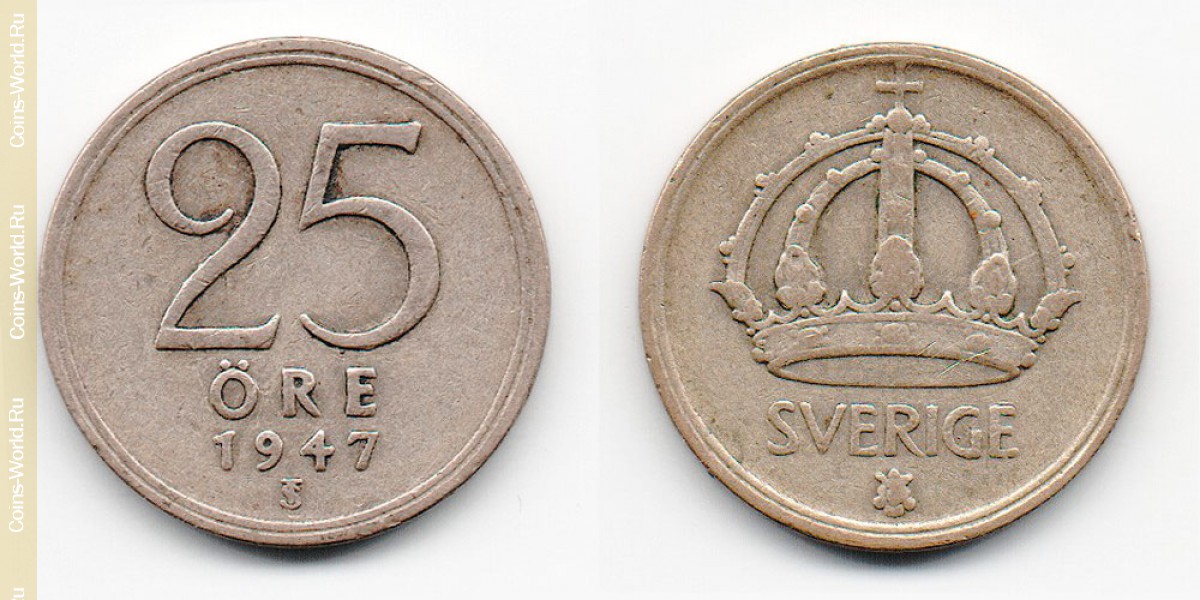 25 öre 1947 Sweden
