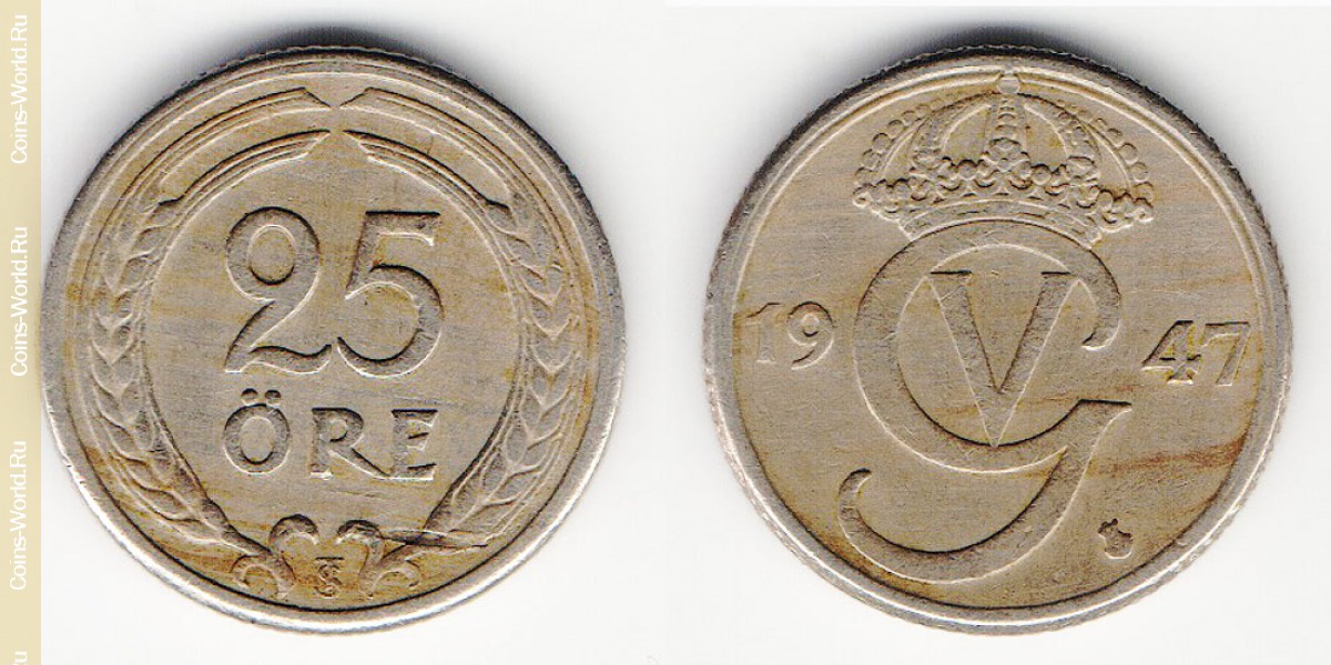 25 öre 1947 Sweden