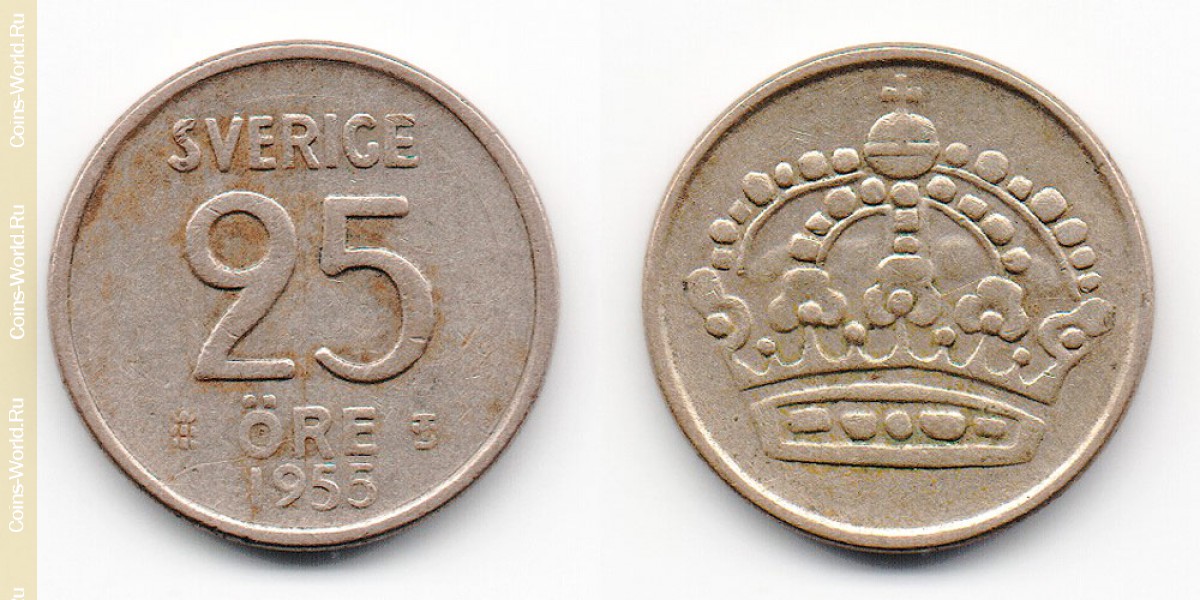 25 öre 1955 Sweden