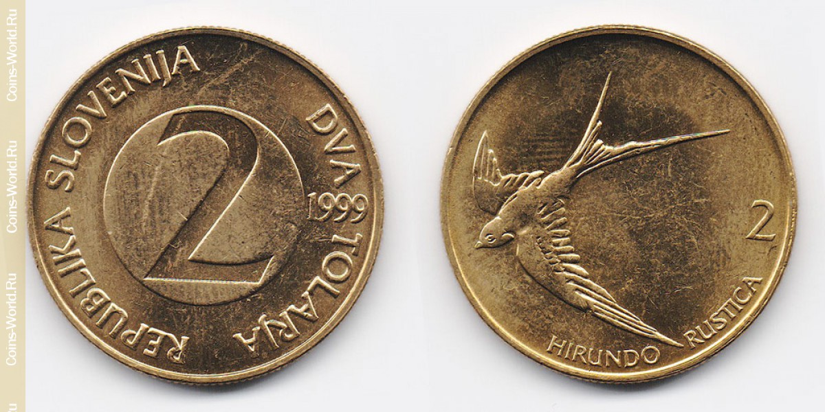 2 толара 1999 года Словения