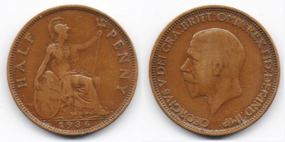 ½ penny 1936