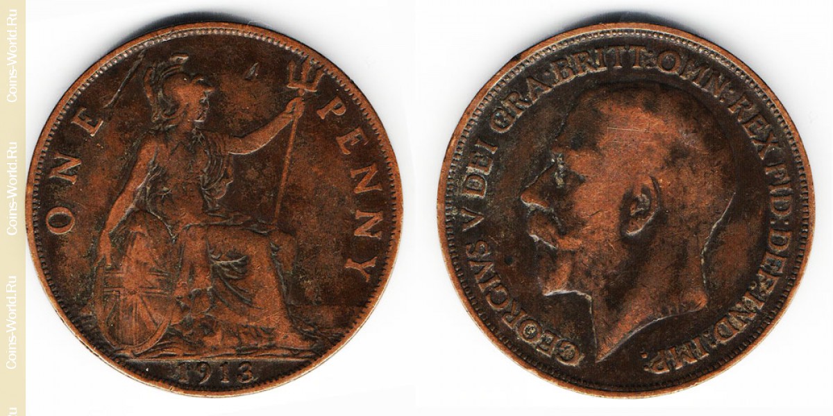 1 penique 1913, Reino Unido
