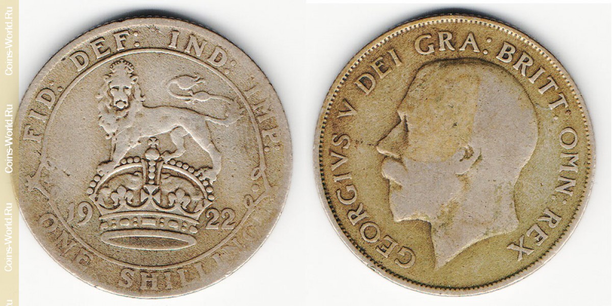 1 shilling 1922, Reino Unido