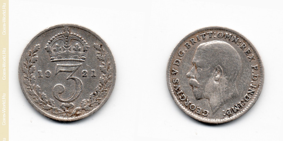 3 Pence 1921 Großbritannien