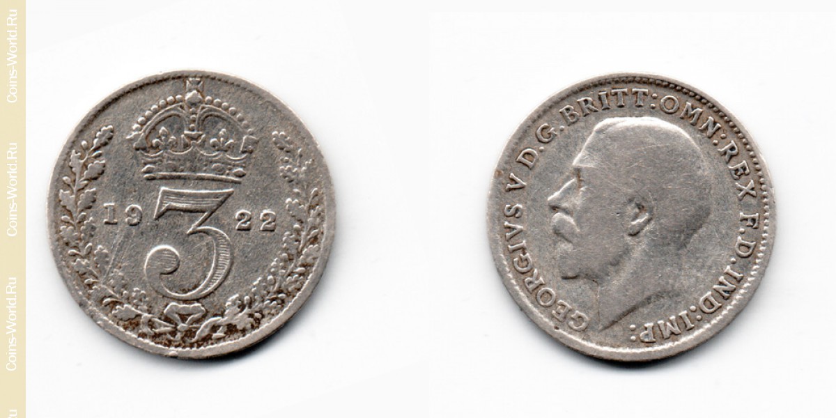 3 pence 1922, Reino Unido