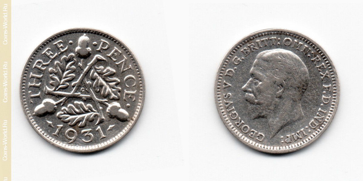 3 peniques 1931, Reino Unido