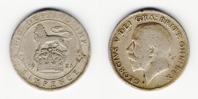6 peniques 1921