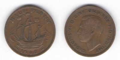 ½ pence 1940