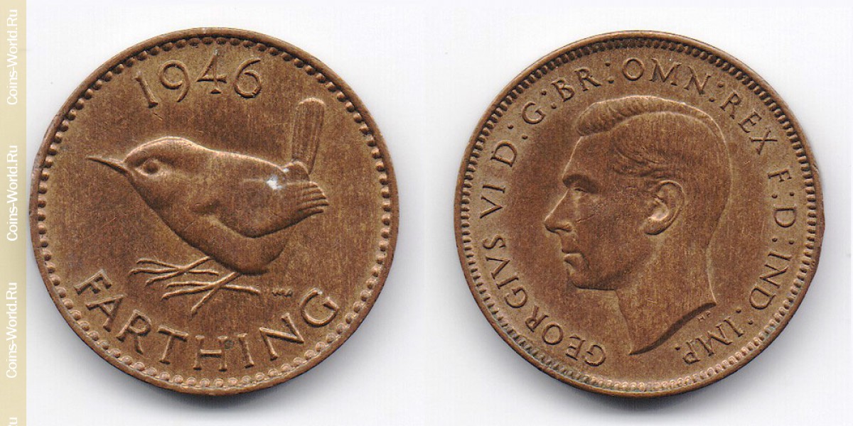 1 farthing 1946, Reino Unido