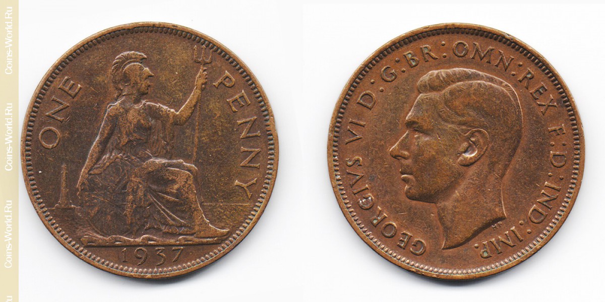 1 Penny 1937 Großbritannien
