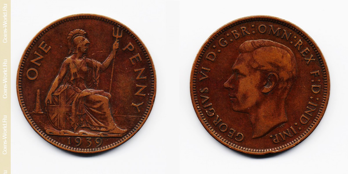 1 penny 1939 United Kingdom