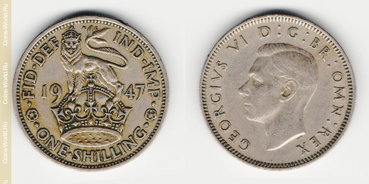 1 chelín 1947, Reino Unido