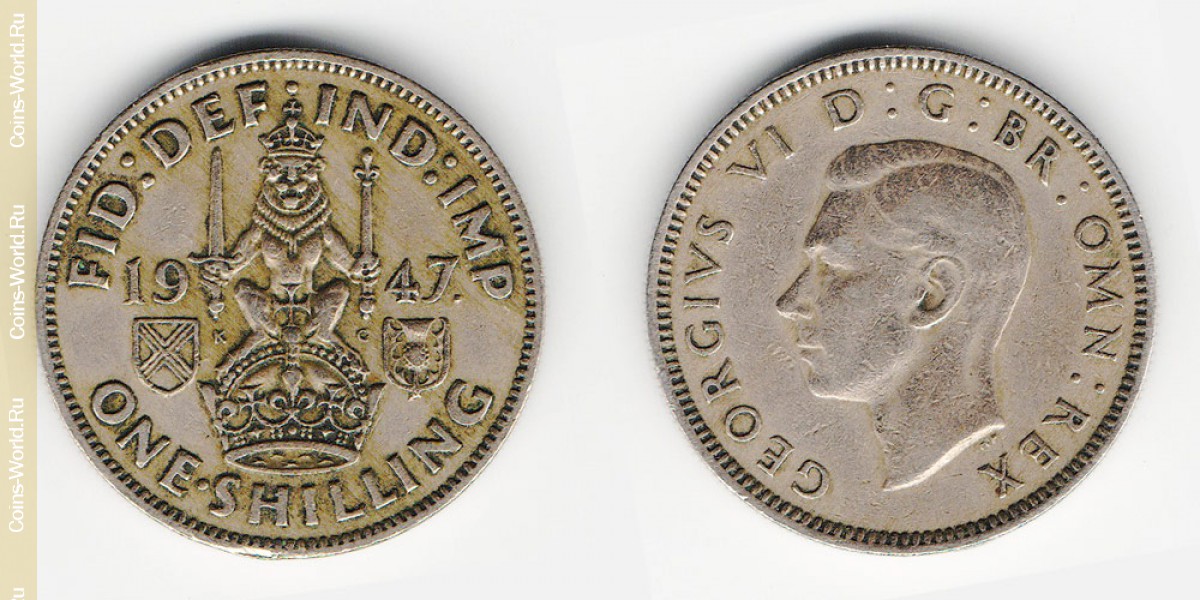 1 shilling 1947, Reino Unido