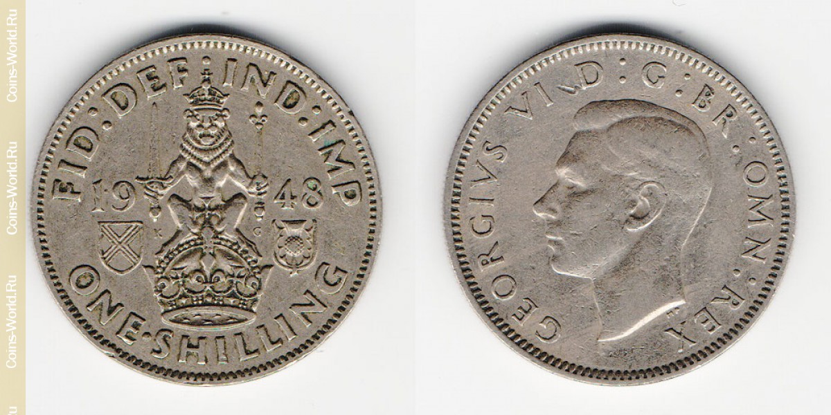1 shilling 1948, Reino Unido