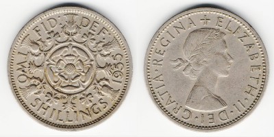 2 shillings (florin) 1955