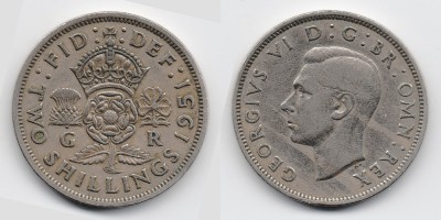 2 shillings (florin) 1951