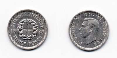 3 pence 1938