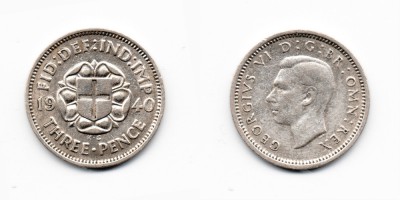 3 pence 1940