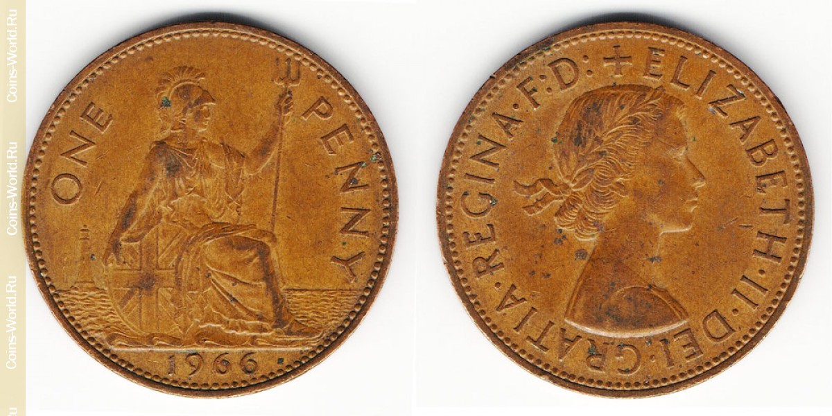 1 Penny 1966 Großbritannien