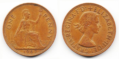 1 пенни 1967 года