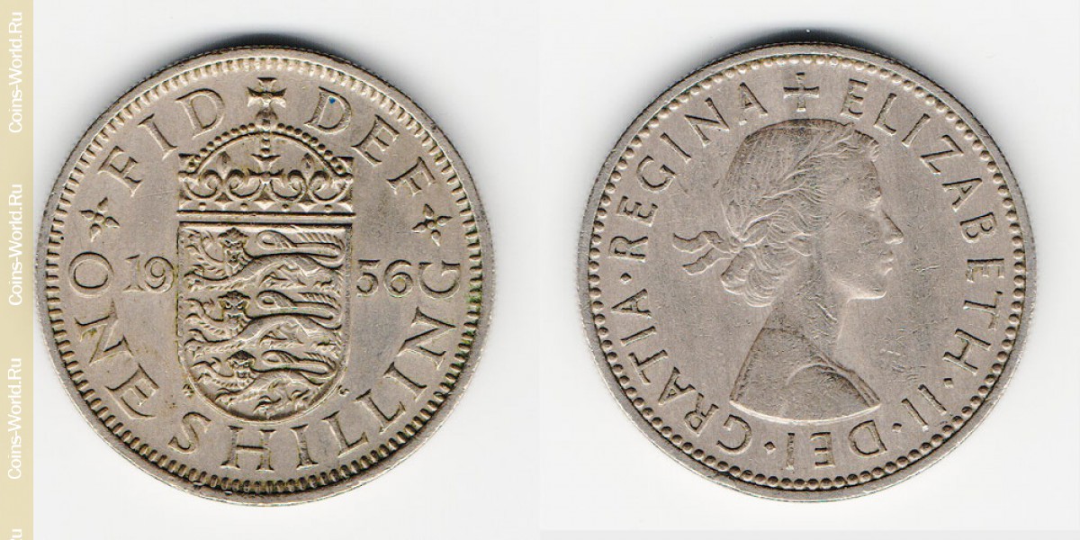 1 shilling 1956, Reino Unido