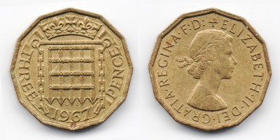 3 pence 1967
